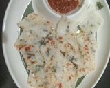 A picture of step 5 of Lahsuniya dhokla.
