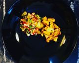 A picture of step 6 of Pan-Fried Smoked Paprika Cod. Served with Pineapple Salsa+Herby Potatoes+Broccoli.
