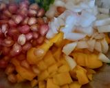 A picture of step 2 of Kesar mango salsa.