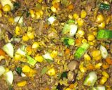 Hình bước làm 2 của món Day 17 : Cơm rang bò lẩm cẩm, mực hấp sả_eat1000