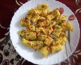 A picture of step 14 of Khandvi.