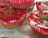 عکس مرحله 5 از دستور مینی چیز کیک یخچالی انار🥧🍮