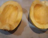 A picture of step 1 of Keto Spaghetti squash pizza.