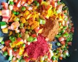 A picture of step 3 of Pavbhaji Masala Tawa Pulao.