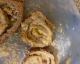 A picture of step 3 of Pumpkin Nuts swirls(with leftover bread edges).