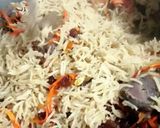 A picture of step 8 of Kabli pulao.