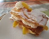 Foto del paso 7 de la receta Milhojas de pasta filo con crema, melocotones almíbar y nata