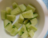 A picture of step 1 of Cucumber mocktail 🥒🍸🍸🍸.