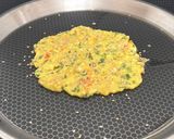 A picture of step 4 of Cheesy Moong Dal Paneer & Veggie Savoury Pancakes 🥞 | Healthy Lunch Box & Tiffin Recipe.