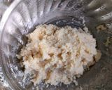 A picture of step 1 of Tri colour coconut ladoo.