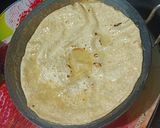 A picture of step 7 of Traditional Maharashtrian Thali. Amti,Chapati,Thecha, Bhendi,Dahi,Gud, Rice.
