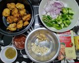 A picture of step 4 of Capsicum Chilli Chitol Muitha.