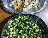 A picture of step 1 of Karela sabji.