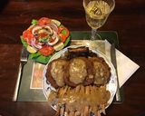 A picture of step 8 of California Farm Aubergine Eggplant Tenderloin with Poutine Gravy.