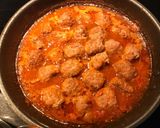 A picture of step 7 of Pork Meatballs in Tomato Sauce (Xiu Mai).