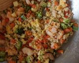 A picture of step 5 of Brown Fried Rice with Shrimp.