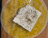 A picture of step 3 of Saganaki with Feta.