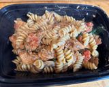 A picture of step 5 of Creamy Garlic Chicken Pasta with Tomato Spinach & Mushrooms.