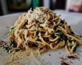 Foto del paso 4 de la receta: PASTA🍜,Perejíl🌿y Almendras, a la Carbonara...!