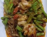 ถั่วฝักยาวผัดกะปิใส่กุ้งสด วิธีทำสูตร 7 รูป