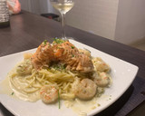 Foto del paso 6 de la receta: Spaghetti con salmón y gambas al Roquefort