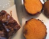 A picture of step 3 of Butternut Squash Steaks Topped with Caramelised Onion Hummus.