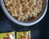 A picture of step 1 of Shezwan sauce spicy macaroni.