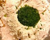 A picture of step 2 of Mint Masala Puri.