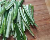 A picture of step 1 of Kurkuri Bhindi.