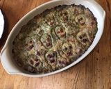 Une image de l'étape 11 de Gratin « skull » au cresson, fanes de radis, haricots blancs, herbes et épices.