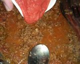 A picture of step 9 of Spicy Mutton Qeema Spaghetti🍝🍅.
