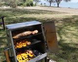 A picture of step 3 of Safari oven baked vegetables and a garlic ginger pork shoulder.