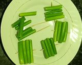 A picture of step 2 of Piyaz Koli (Onion Flower Stalks) Bhela Bhaja.