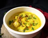 A picture of step 6 of Paneer Kadhi.