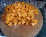 Foto del paso 5 de la receta: Carbonero o Fogonero con crema de calabaza y pasas