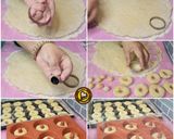 A picture of step 5 of No knead baked donuts with 2 different glaze.
