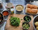 A picture of step 1 of Mumbai famous street side vada pav.