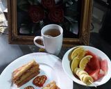 A picture of step 4 of Golden stick yam n fruits.