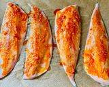 A picture of step 3 of Mackerel with paprika in the oven.