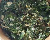 รูปขั้นตอนการทำที่ 2 ของ ใบเหลียงผัดไข่ ไมโครเวฟ