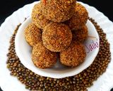 A picture of step 6 of Whole Moong Laddu.