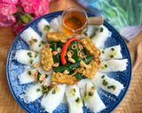 Hình bước làm 7 của món Bánh Hỏi Tempeh Cuốn Lá Lốt Chay