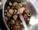 A picture of step 8 of Vangi Bhaat.