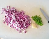 A picture of step 1 of Indian style scrambled eggs.