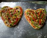A picture of step 3 of Heart Pizza#valentinethemecontest.
