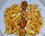 A picture of step 1 of Irish/plantain with egg.