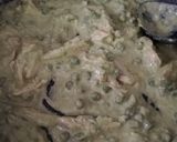Foto del passaggio 4 della ricetta Pennette con crema di piselli e straccetti di pollo