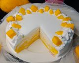 A picture of step 9 of Mango Crepe Cake 🥭.