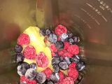 Raspberries, blueberries and pineapple smoothie