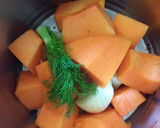 Foto del paso 7 de la receta: Crema de calabaza al vapor con hinojo y crema de cacahuetes